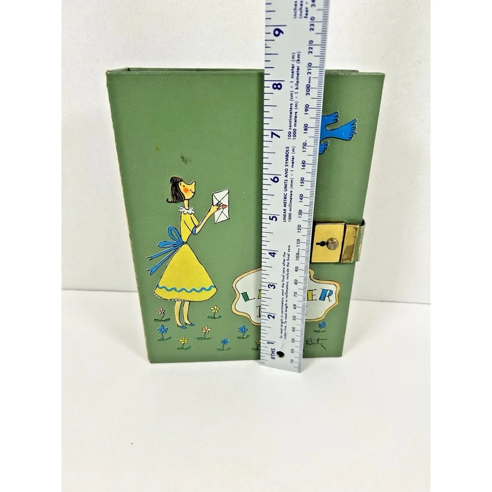 Vintage Betty Betz My Letter Box Binder Green RARE No Key